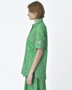La Piscine Paris Chemisier d'ensemble ajourée e et rose Edward Achour*Femme Chemisiers & Blouses