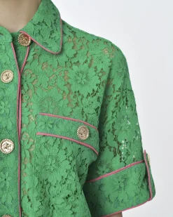 La Piscine Paris Chemisier d'ensemble ajourée e et rose Edward Achour*Femme Chemisiers & Blouses