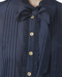La Piscine Paris Chemisier en coton navy Edward Achour*Femme Chemisiers & Blouses