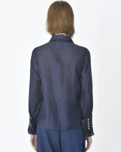 La Piscine Paris Chemisier en coton navy Edward Achour*Femme Chemisiers & Blouses