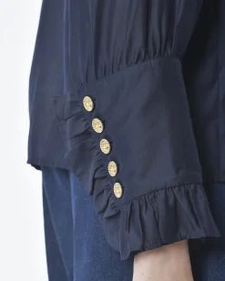 La Piscine Paris Chemisier en coton navy Edward Achour*Femme Chemisiers & Blouses