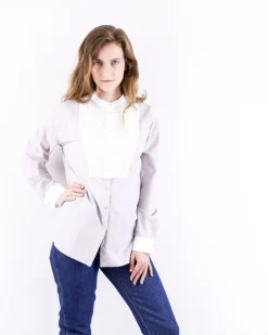 La Piscine Paris Chemisier en coton lavande à col plastron Forte Forte*Femme Chemisiers & Blouses