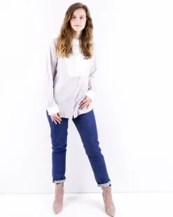La Piscine Paris Chemisier en coton lavande à col plastron Forte Forte*Femme Chemisiers & Blouses