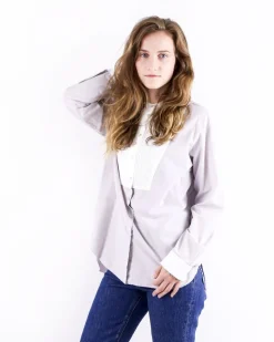 La Piscine Paris Chemisier en coton lavande à col plastron Forte Forte*Femme Chemisiers & Blouses