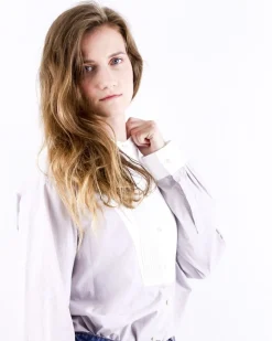 La Piscine Paris Chemisier en coton lavande à col plastron Forte Forte*Femme Chemisiers & Blouses