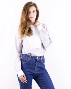 La Piscine Paris Chemisier en coton lavande à col plastron Forte Forte*Femme Chemisiers & Blouses
