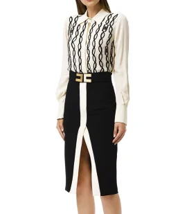 La Piscine Paris Chemisier en mousseline he à broderie chaîne Elisabetta Franchi*Femme Chemisiers & Blouses