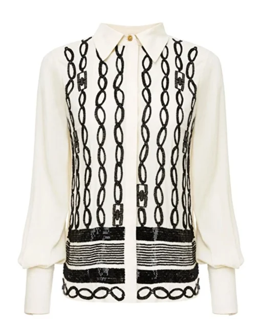 La Piscine Paris Chemisier en mousseline he à broderie chaîne Elisabetta Franchi*Femme Chemisiers & Blouses