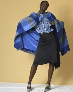 La Piscine Paris Chemisier en satin bleu clair à volants P.A.R.O.S.H*Femme Chemisiers & Blouses