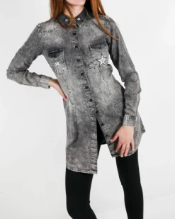 La Piscine Paris Chemisier à broderie chat Swarovski Philipp Plein*Femme Chemisiers & Blouses