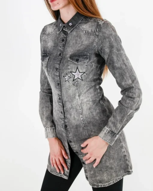 La Piscine Paris Chemisier à broderie chat Swarovski Philipp Plein*Femme Chemisiers & Blouses