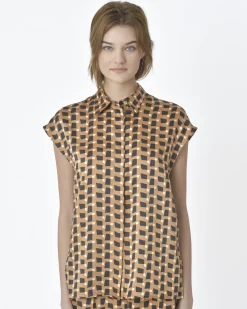 La Piscine Paris Chemisier manches courtes motif géométrique Beatrice B*Femme Chemisiers & Blouses
