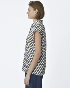 La Piscine Paris Chemisier e motif 60's violet, blanc Beatrice B*Femme Chemisiers & Blouses