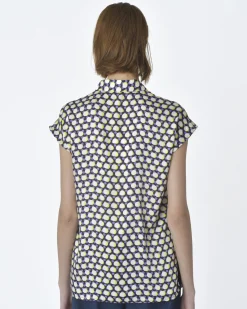 La Piscine Paris Chemisier e motif 60's violet, blanc Beatrice B*Femme Chemisiers & Blouses