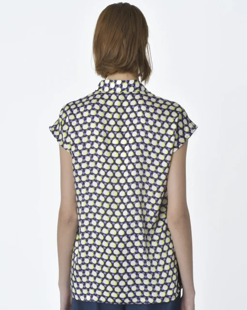 La Piscine Paris Chemisier e motif 60's violet, blanc Beatrice B*Femme Chemisiers & Blouses