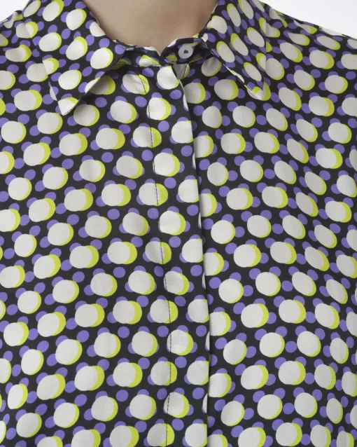 La Piscine Paris Chemisier e motif 60's violet, blanc Beatrice B*Femme Chemisiers & Blouses