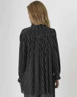 La Piscine Paris Chemisier plissé à logo et à col volanté noué Balenciaga*Femme Chemisiers & Blouses