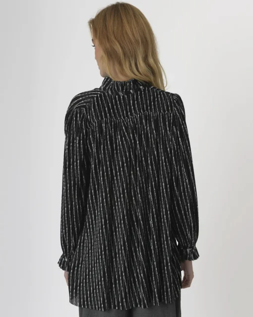 La Piscine Paris Chemisier plissé à logo et à col volanté noué Balenciaga*Femme Chemisiers & Blouses