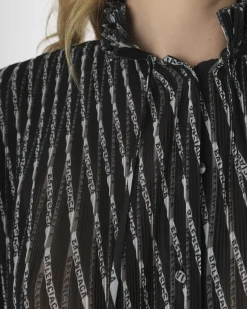 La Piscine Paris Chemisier plissé à logo et à col volanté noué Balenciaga*Femme Chemisiers & Blouses