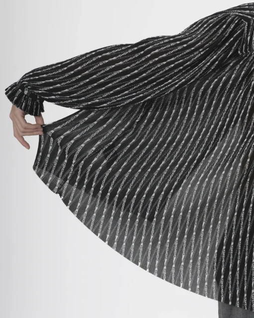 La Piscine Paris Chemisier plissé à logo et à col volanté noué Balenciaga*Femme Chemisiers & Blouses
