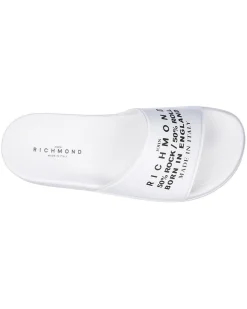 La Piscine Paris Claquettes en caoutchouc à inscription Richmond noir John Richmond*Femme Chaussures