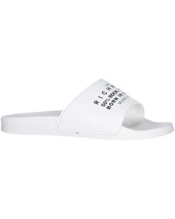 La Piscine Paris Claquettes en caoutchouc à inscription Richmond noir John Richmond*Femme Chaussures