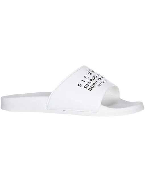 La Piscine Paris Claquettes en caoutchouc à inscription Richmond noir John Richmond*Femme Chaussures