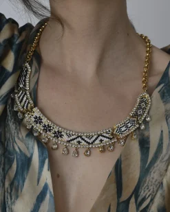La Piscine Paris Collier e à perles noires et blanches Shourouk*Femme Bijoux