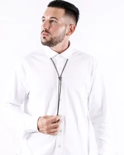 La Piscine Paris Collier en cuir à pendentif ajustable HTC*Homme Bijoux
