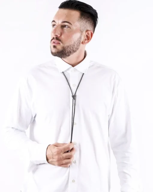 La Piscine Paris Collier en cuir à pendentif ajustable HTC*Homme Bijoux