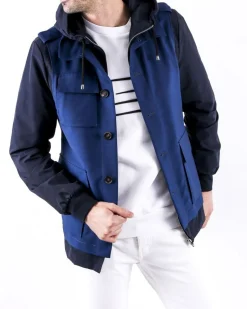 La Piscine Paris Double blouson bicolore à capuche Ly Adams*Homme Blousons & Vestes