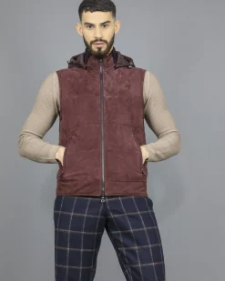 La Piscine Paris Doudoune sans manches en daim à capuche amovible Casheart*Homme Blousons & Vestes