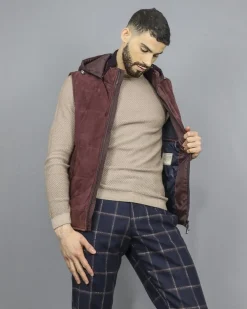 La Piscine Paris Doudoune sans manches en daim à capuche amovible Casheart*Homme Blousons & Vestes
