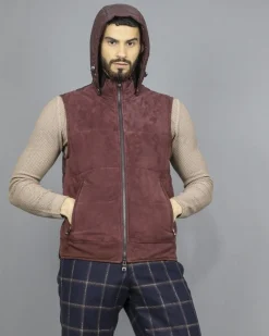 La Piscine Paris Doudoune sans manches en daim à capuche amovible Casheart*Homme Blousons & Vestes