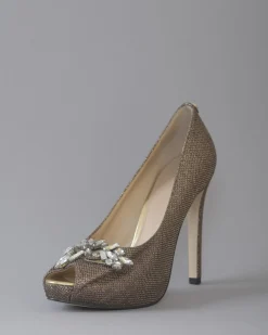 La Piscine Paris Escarpins en cuir à bouts ouverts ornées de cristaux Guess*Femme Chaussures