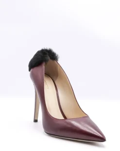 La Piscine Paris Escarpins en cuir à empiècement fourrure Maria Grazia Severi*Femme Chaussures