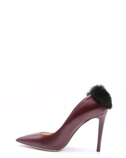 La Piscine Paris Escarpins en cuir à empiècement fourrure Maria Grazia Severi*Femme Chaussures