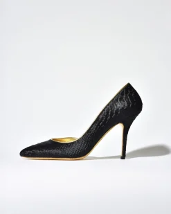 La Piscine Paris Escarpins en cuir et fourrure Mercadal*Femme Chaussures