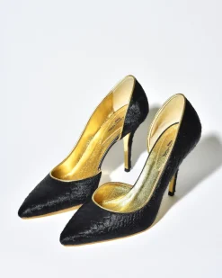 La Piscine Paris Escarpins en cuir et fourrure Mercadal*Femme Chaussures