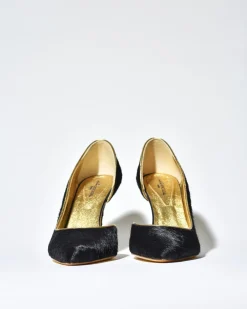 La Piscine Paris Escarpins en cuir et fourrure Mercadal*Femme Chaussures