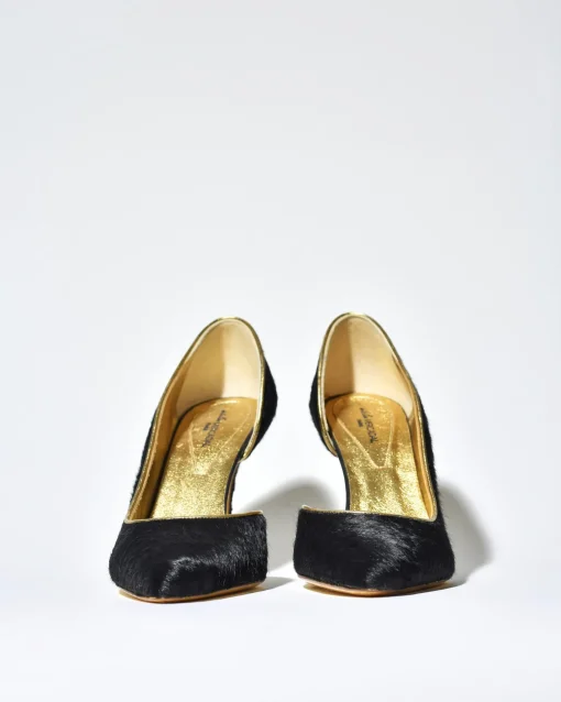 La Piscine Paris Escarpins en cuir et fourrure Mercadal*Femme Chaussures