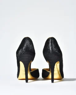 La Piscine Paris Escarpins en cuir et fourrure Mercadal*Femme Chaussures