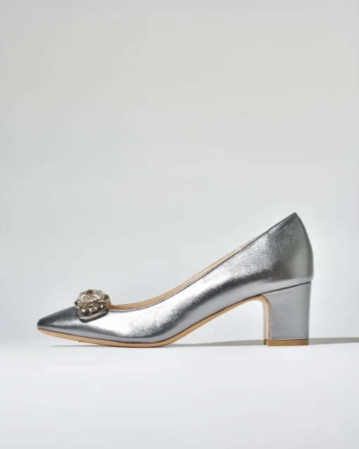 La Piscine Paris Escarpins en cuir métallisé Mercadal*Femme Chaussures