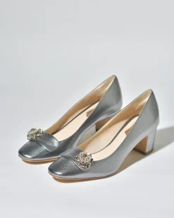 La Piscine Paris Escarpins en cuir métallisé Mercadal*Femme Chaussures