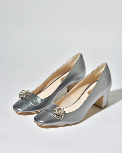 La Piscine Paris Escarpins en cuir métallisé Mercadal*Femme Chaussures