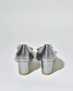 La Piscine Paris Escarpins en cuir métallisé Mercadal*Femme Chaussures