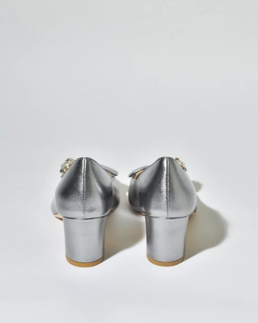 La Piscine Paris Escarpins en cuir métallisé Mercadal*Femme Chaussures