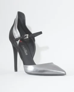 La Piscine Paris Escarpins en daim à empiècements en cuir lisse métallisé Ballin*Femme Chaussures