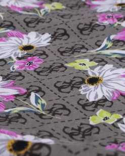 La Piscine Paris Foulard en soie gris et fuchsia à imprimé Guess*Femme Écharpes & Foulards