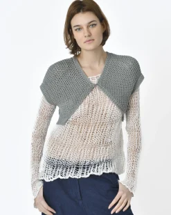 La Piscine Paris Gilet court en maille Gotha*Femme Pulls & Cardigans